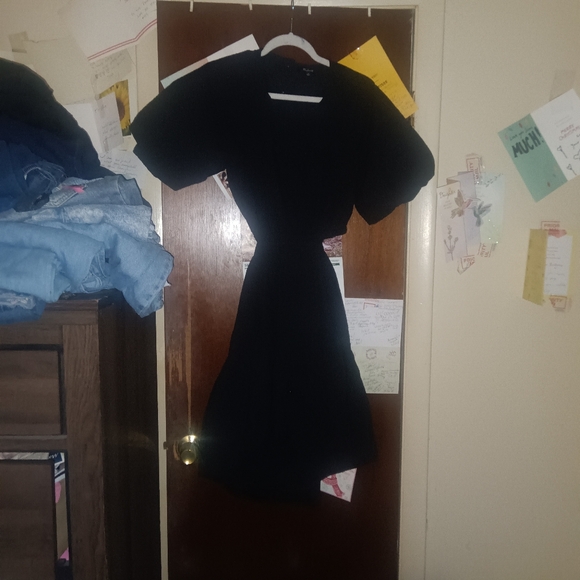 MADEWELL Seersucker Puff Sleeve Cutout Dress - Picture 5 of 13